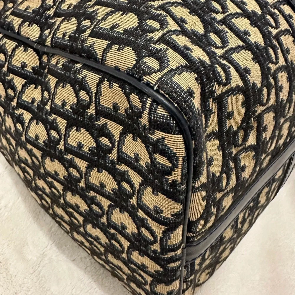 Vintage dior blue and Tan Monogram bowling / Boston bag! - Picture 9 of 15